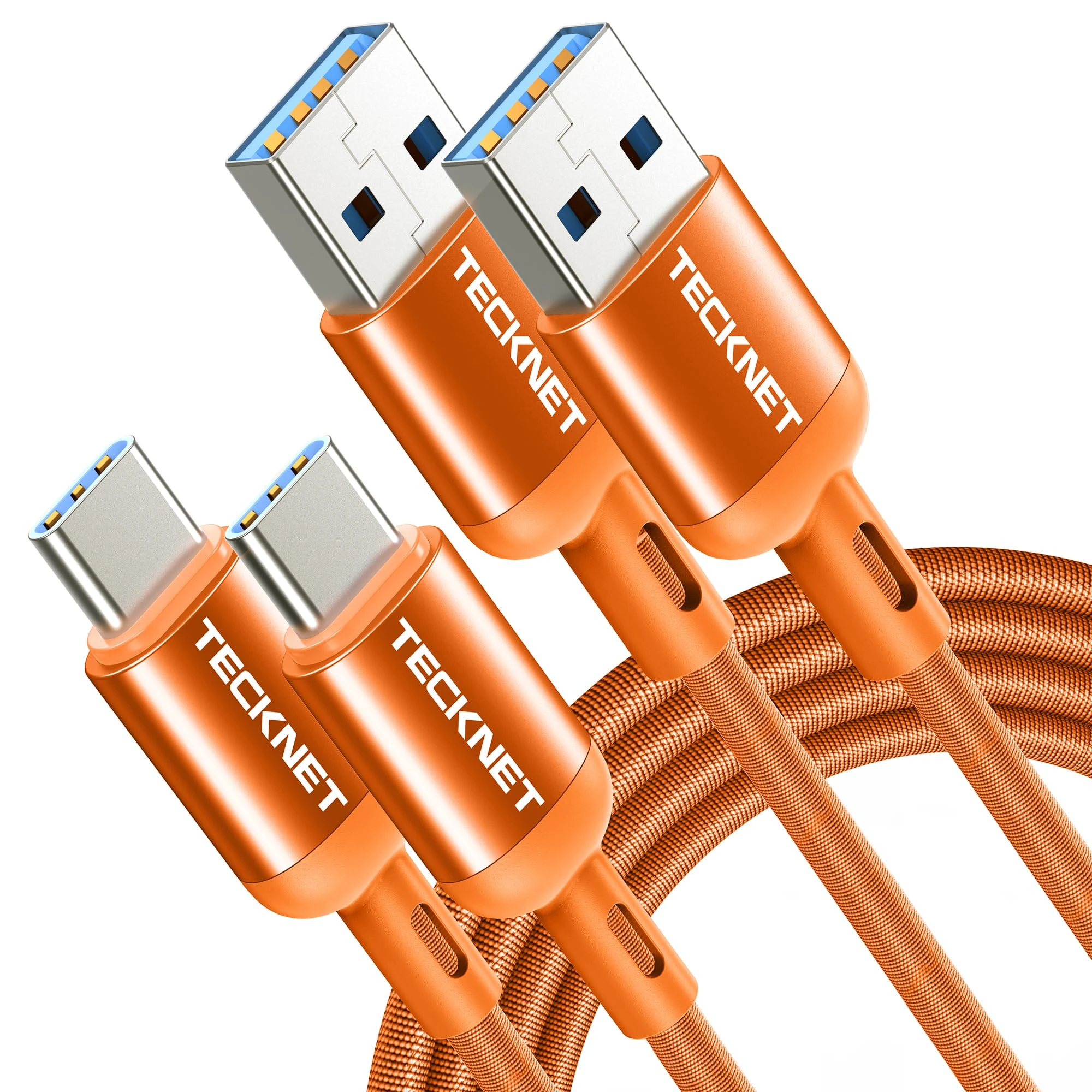 TECKNET USB C Fast Charging Cable, 2 Pack 2M 3.3A Nylon Braided Type C Cable for iPhone Samsung Galaxy S22 S21 S20 Google Pixel Xiaomi Sony Xperia and more