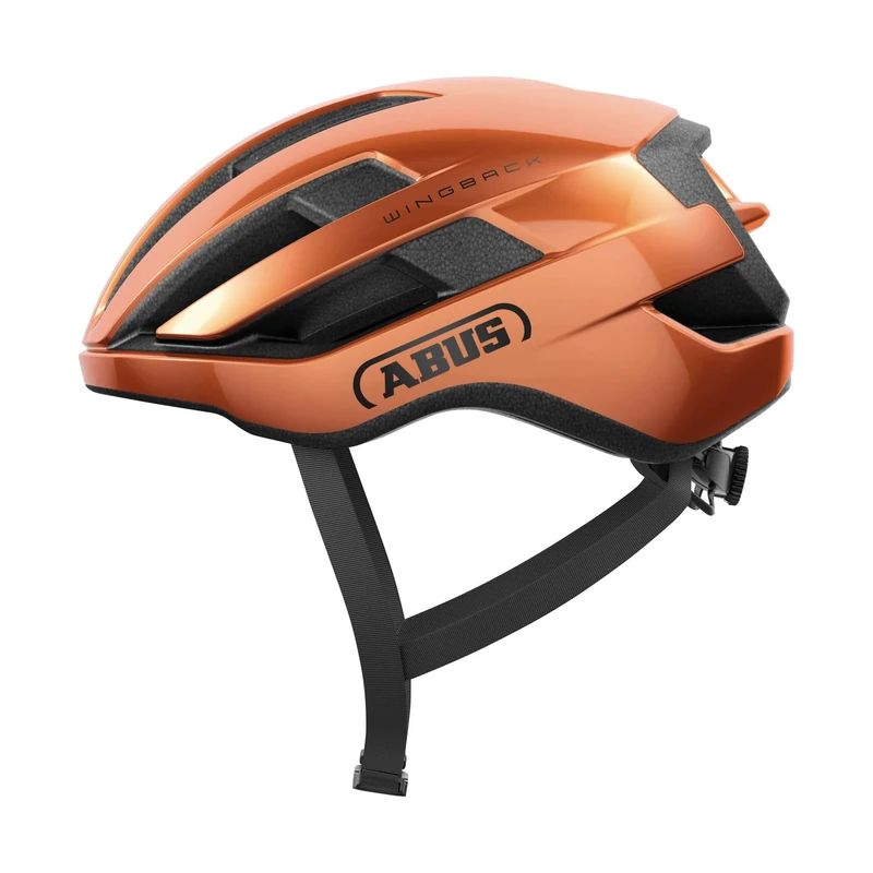 ABUS WingBack Racing Bicycle Helmet - Simple Helmet for Sporty Riding in Everyday Use and Leisure Time for Adults and Teenagers - Orange, Size L