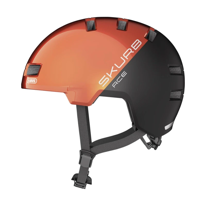 ABUS city helmet Skurb ACE - stylish bike helmet for everyday use, skating, BMX riding or longboarding - orange, size M