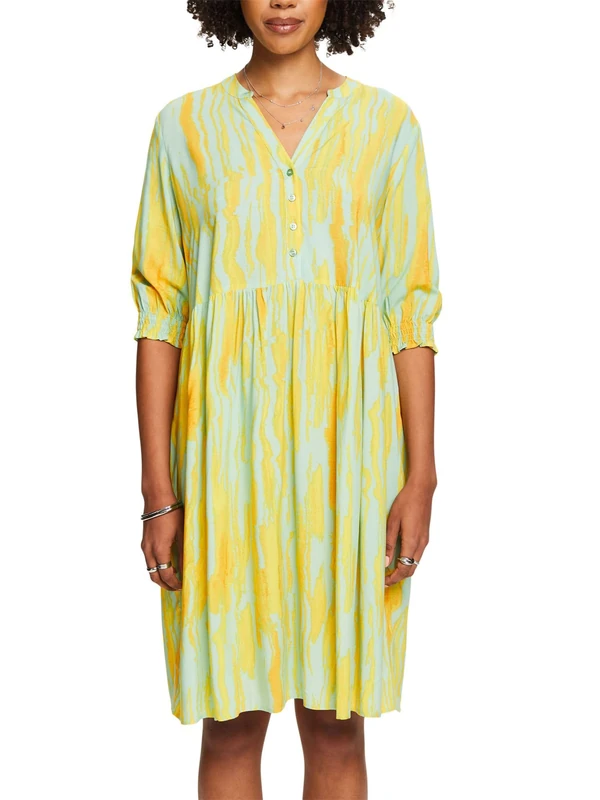 ESPRIT Women's 034ee1e374 Dress, 320/Citrus Green, 10