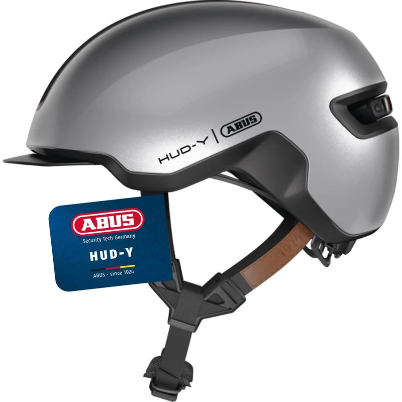ABUS Urban Helmet HUD-Y - magnetic, rechargeable rear LED light with magnetic attachment - a cool bike helmet for everyday use - for men and women