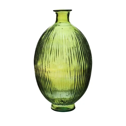 NATURAL LIVING Misha Vase 12 L Recycled Glass Emerald Diameter 26 cm x Height 44 cm