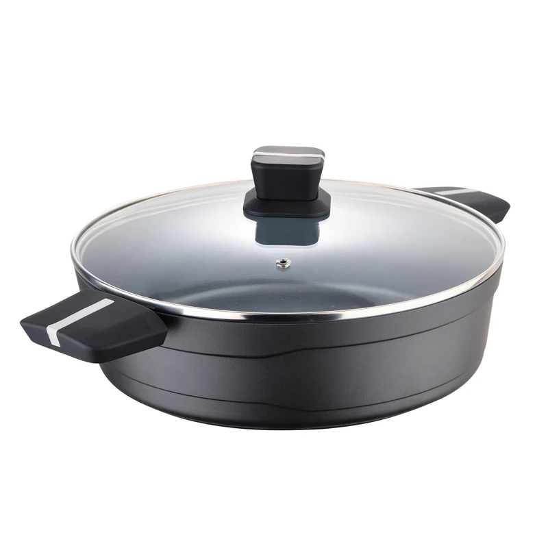 Low Pot 28 x 8 cm Cast Aluminium Induction with Bistro Grey Lid
