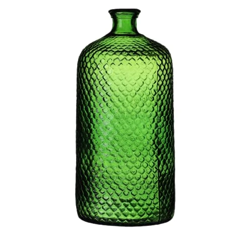 NATURAL LIVING Serena Vase 7L Recycled Glass Emerald Diameter 18.5 cm x Height 42 cm