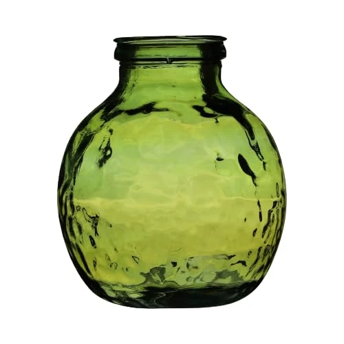 NATURAL LIVING Louise Vase 9L Recycled Glass Emerald Diameter 25 cm x Height 30 cm