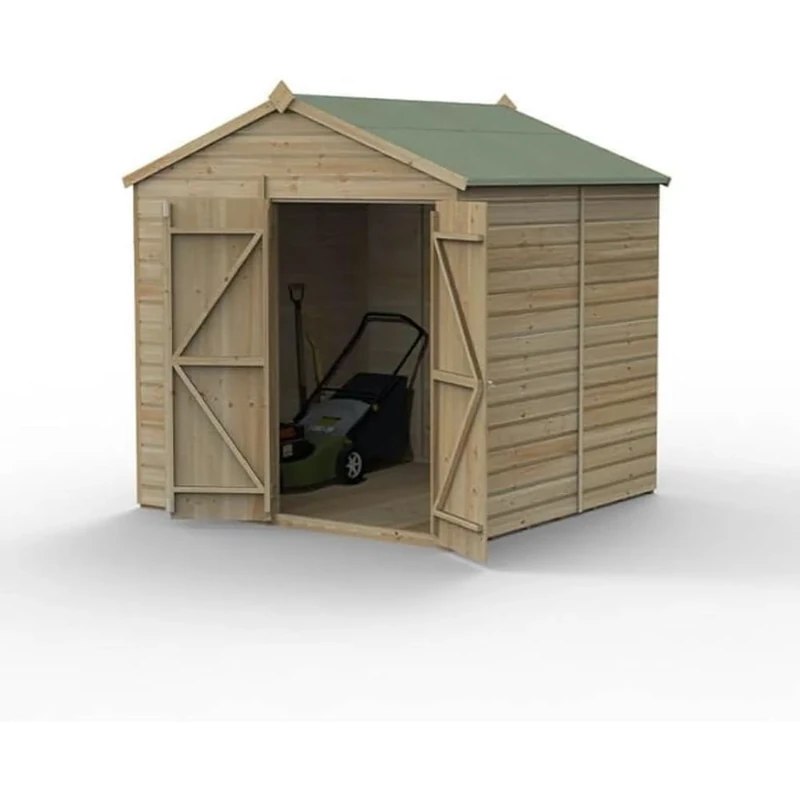 Forest Garden Beckwood 7x7 Apex Shed - No Windows - Double Door