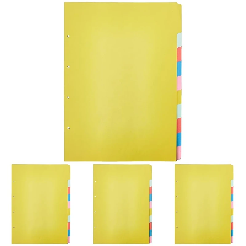 Concord Subject Dividers 230 Micron Upright 10-Part A3 Ref 70299/J2 (Pack of 4)