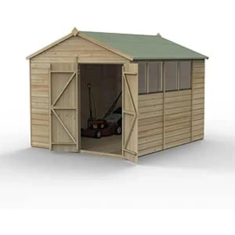 Forest Garden Beckwood 8x10 Apex Shed - 4 Windows - Double Door