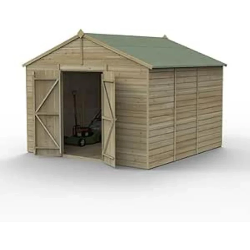 Forest Garden Beckwood 10x10 Apex Shed - No Windows - Double Door