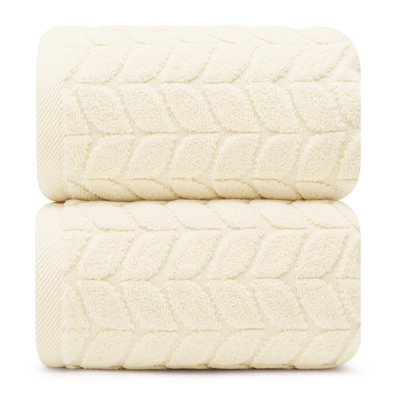 Alusa Home Ultra Soft & Plush 700 GSM Luxury Bath Sheets | Pack of 2 | Extra Large 35x70 Inches | 100% Zero-Twist, Long-Staple Cotton | Remarkably Absorbent (Papyrus)