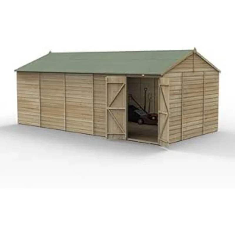 Forest Garden Beckwood 20x10 Reverse Apex Shed - No Windows - Double Door