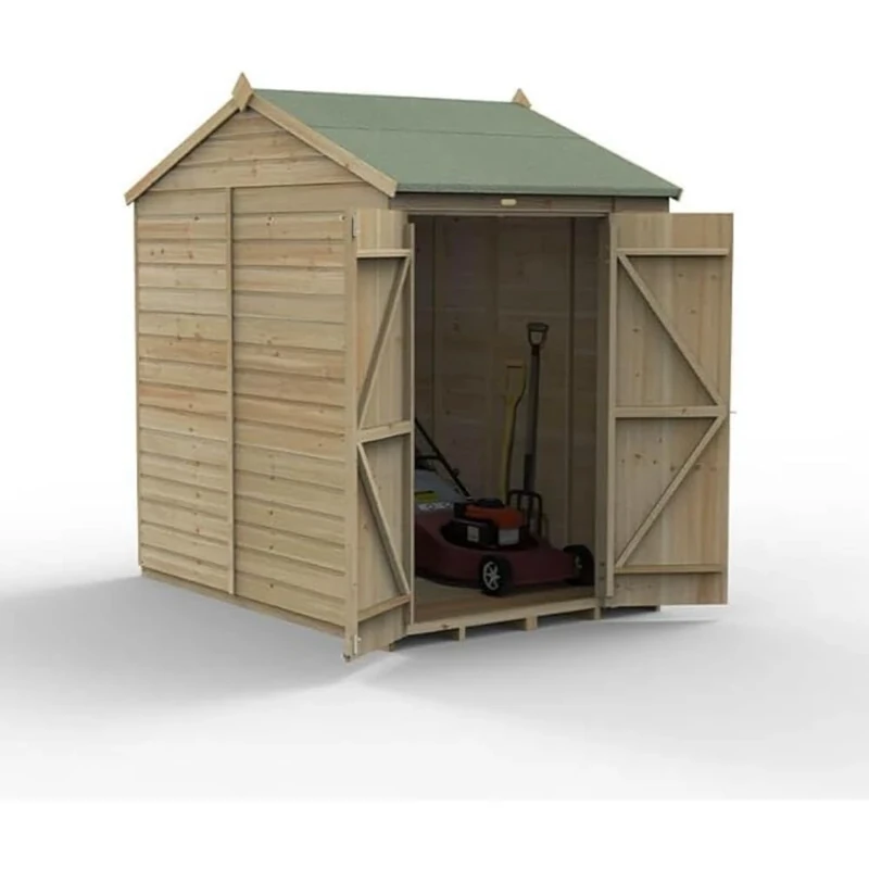 Forest Garden Beckwood 5x7 Reverse Apex Shed - No Windows - Double Door