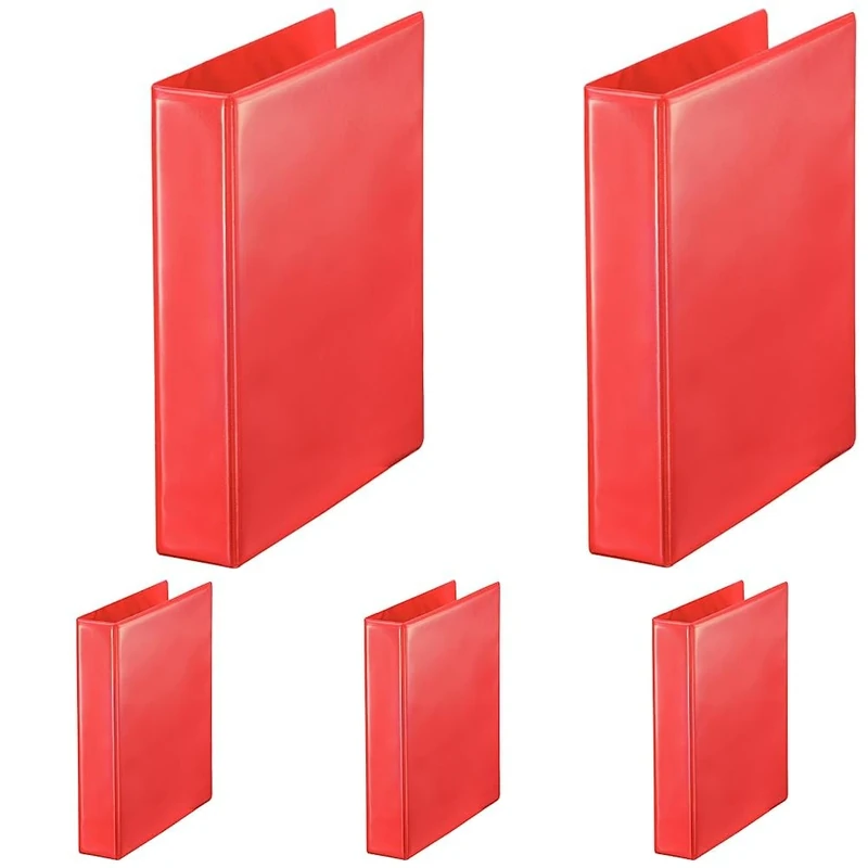 Esselte Essentials Presentation Binder, PVC, 4 cm Ring Diameter, 49761 - A4, Red (Pack of 5)