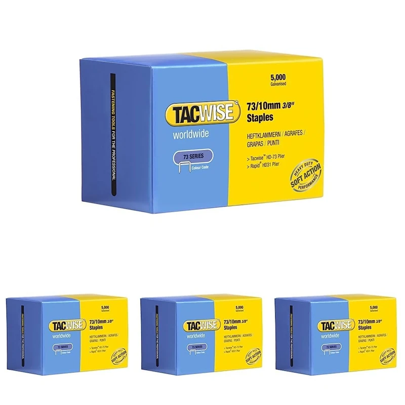 Tacwise 0456 Tacwise 73/10mm Staples for Stapling Pliers (5000 Pieces) (Pack of 4)