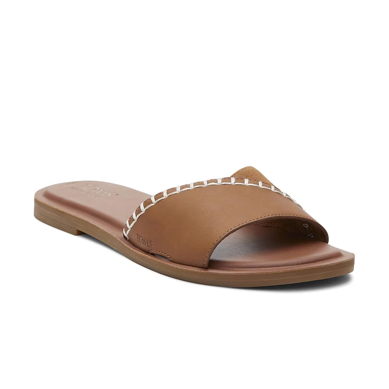 TOMS Women's Casual Flat Slide Sandal with Leather and Suede Stylish and Eco-Friendly Comfort
