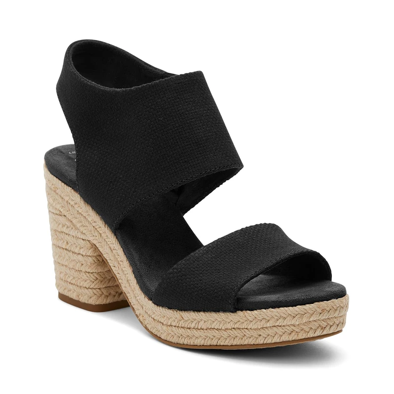TOMS Women's Platform Heel Sandal: Chic Textile & Suede, Eco-Friendly Comfort, Stylish 3.5” Lift