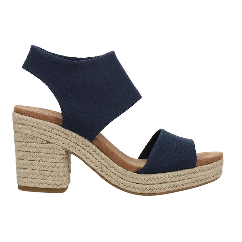 TOMS Women's Majorca Platform Heeled Sandal, Navy Basket Weave, 6.5 UK