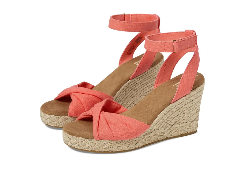 TOMS Women's Marisela Wedge Sandal, Shell Pink Slubby Woven, 7 UK - Image 1