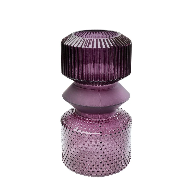 Kare Marvelous Duo Design Vase, Purple, Flower Vase, Decorative Vase, Vessel for Flowers, Table Vase, 36 cm
