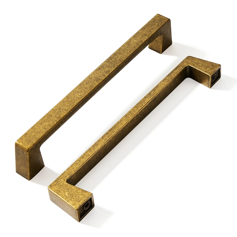 CABDM 10 Pack 8 inch Solid Antique Brass Cabinet Handles Kitchen Hardware Drawers Bathroom Vanity Cabinet Door Handles
