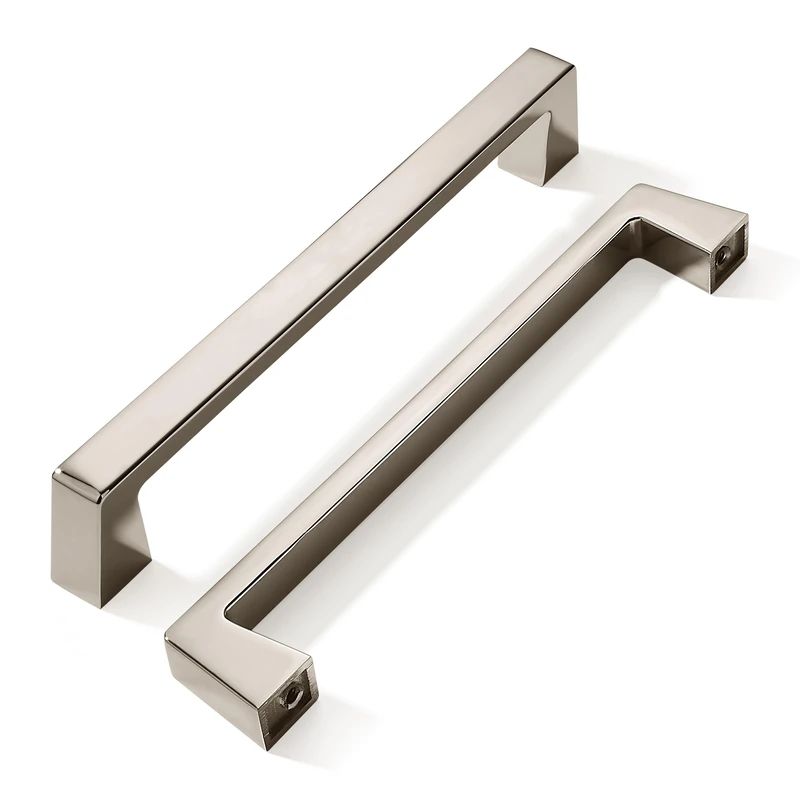 CABDM 10 Pack 6-5/16 inch Solid Polished Nickel Cabinet Handles Kitchen Hardware Drawers Bathroom Vanity Cabinet Door Handles