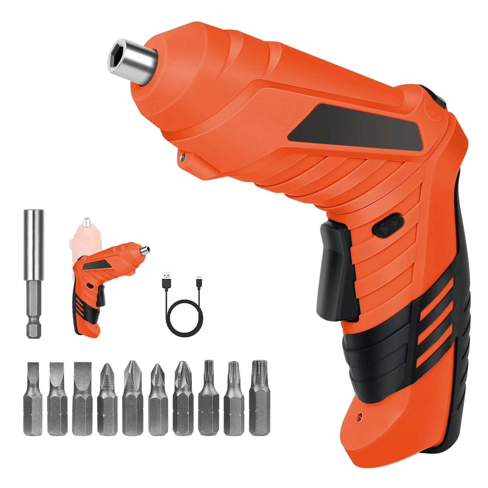Flintronic Electric Screwdriver Cordless, 3.5N·m Max Torque Electric Screwdriver Kit with 11 Accessories, 3.6V/1300mAh Rechargeable Power Drill Driver, with USB Cable LED Light for Home Office DIY