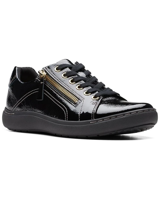 Clarks - Womens Nalle Lace Shoes, Color Black Pat, Size: 5.5 UK Wide