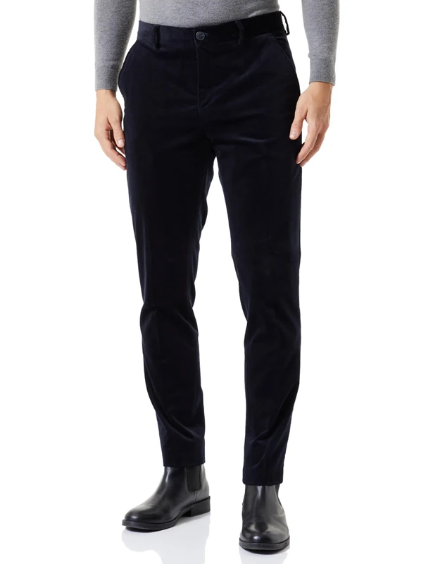 SELETED HOMME Men's Slhslim-BOE Corduroy TRS B Noos Fabric Trousers, Dark Sapphire, W40