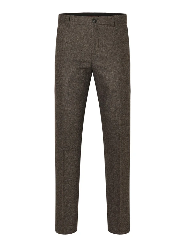 SELETED HOMME Men's SLHSLIM-ISAC Brown STRUC TRS B NOOS Cloth Pants, Brownie, 36
