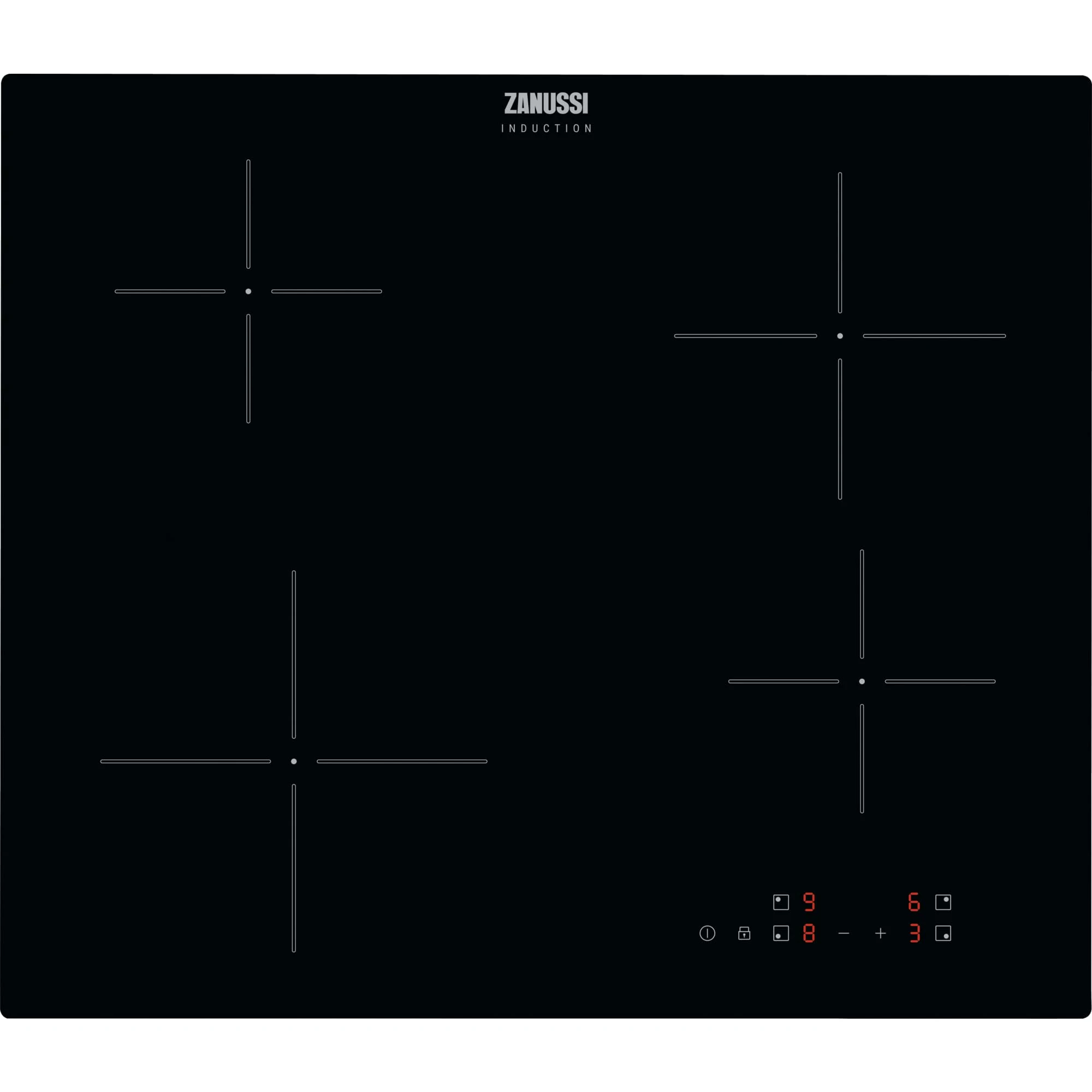 Zanussi 60cm 4 Zone Induction Hob - Black