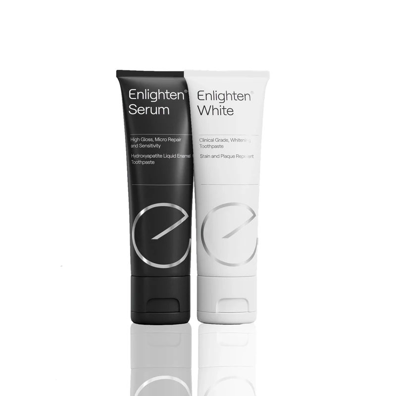 Enlighten Duo Care - Whitening Toothpaste and Repairing Toothpaste kit for Sensitive Teeth, Stain Removal, Stain Repeller and Advanced Enamel Repair