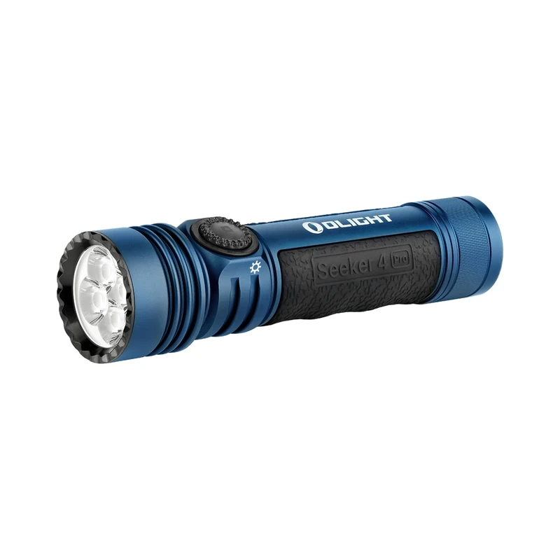 OLIGHT Seeker 4 Pro 4600 High Lumens Rechargeable Torch USB-C Holster or Magnetic Charging, Powerful Bright Flashlight for Emergencies, Camping, Searching (Cool White (5700K~7000K), Midnight Blue)
