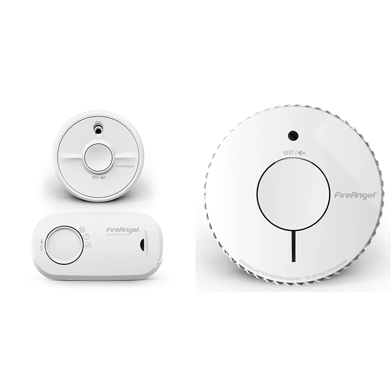 FireAngel FA3313-SB1-T2 CO & Smoke Alarm Twin Pack & FireAngel Optical Smoke Alarm with 10 Year Sealed For Life Battery, FA6620-R (ST-622 / ST-620 replacement, new gen), White