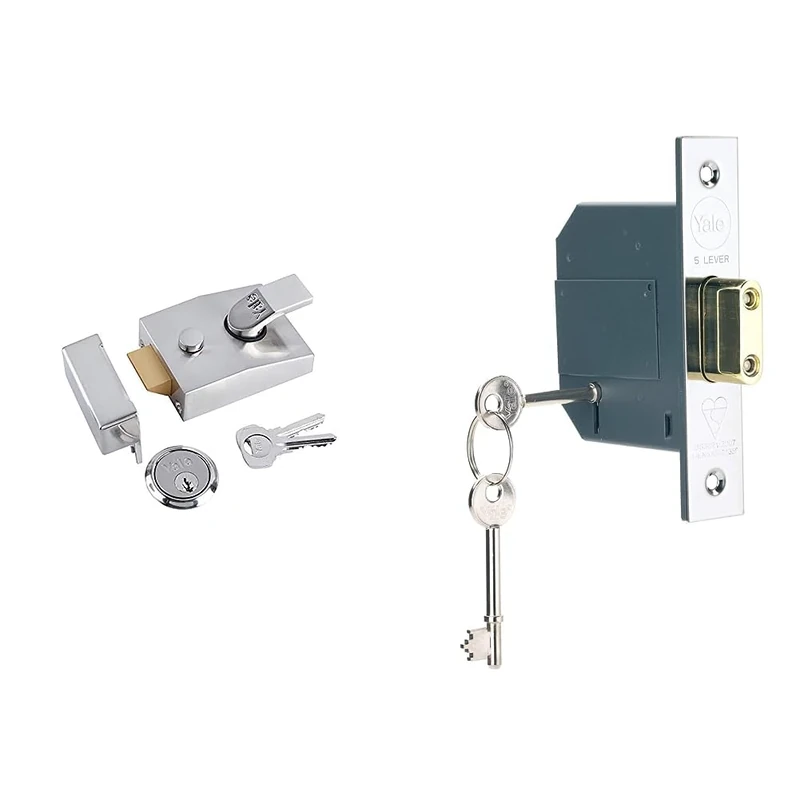 Yale YALP89CH Security Lock, Polished Chrome, 60 & PM562 High Security BS 5 Lever Mortice Dead Lock 64mm 2.5-inch - Polished Chrome Finish - 2 Keys Included