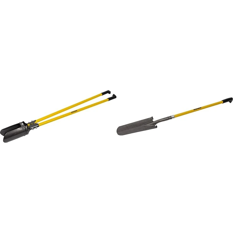 Roughneck ROU68250 Post Hole Digger - Traditional Pattern 1.5m/59" & ROU68237 Long Handled Drainage Shovel 1460mm/57½"