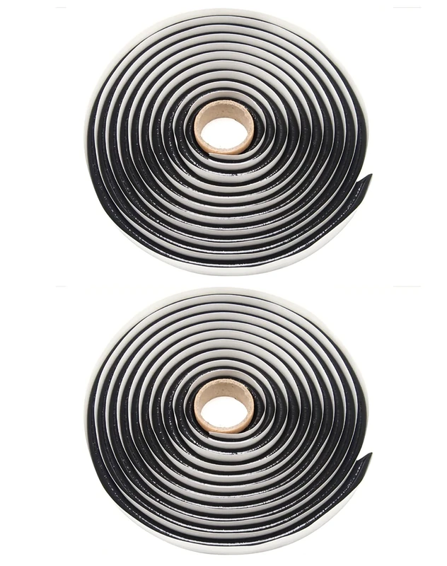 QWORK® 2 Piece Butyl sealant Tape 9.5mm Diameter x 13ft, Black Butyl sealant Rubber for Automotive Truck Headlight Window Door Windshield