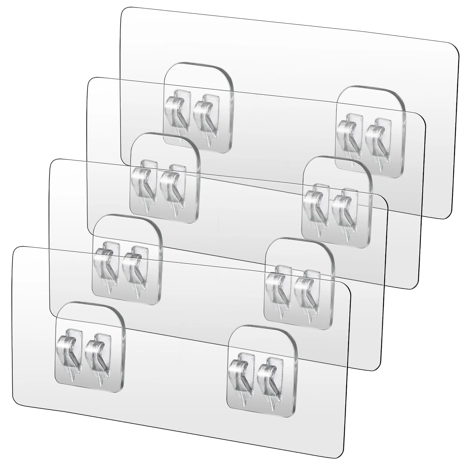 WLLHYF Shower Caddy Adhesive Hooks Replacement Strong Stickers Wall Hooks Waterproof for Bathroom Shelf Basket Soap Dish Hanging No Drilling