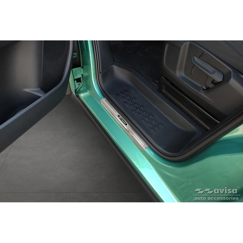 Avisa Inox door sill protectors compatible with Volkswagen ID.Buzz 2022- 'E-Power' - 2-pieces