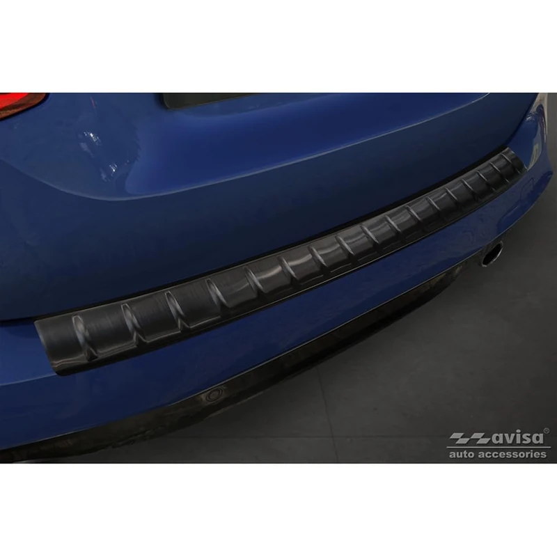 Avisa Black Stainless Steel Rear bumper protector compatible with BMW 2 Active Tourer F45 2013-2021 with M-Pakage 'Ribs'