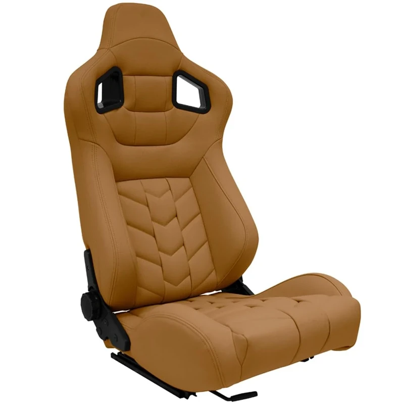 AutoStyle Sport seat 'GK' - Beige Synthetic leather - Dual-side reclinable back-rest - incl. slides