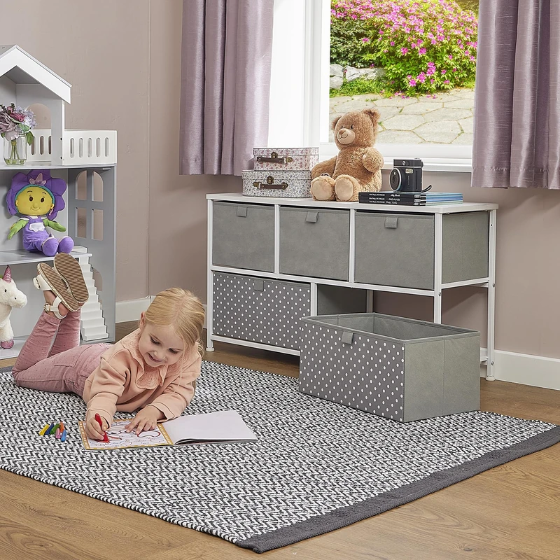 Liberty House Toys Kids Grey 5 Drawer Storage Chest