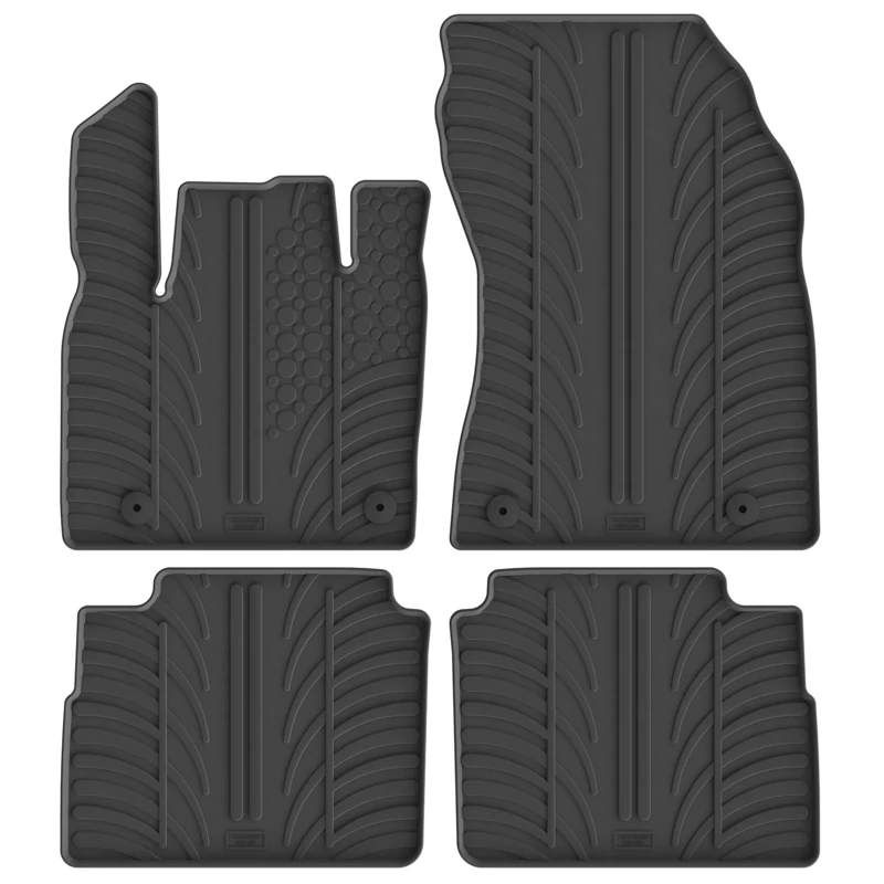 Gledring Set of Rubber Mats Compatible with Nissan X-Trail e-Power Hybrid 2021 (T Profile 4 Pieces + Mounting Clips)