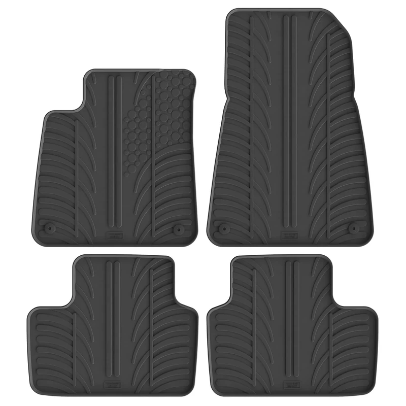 Gledring Set of rubber mats compatible with Polestar 2 2019 (T profile 4 pieces + mounting clips)