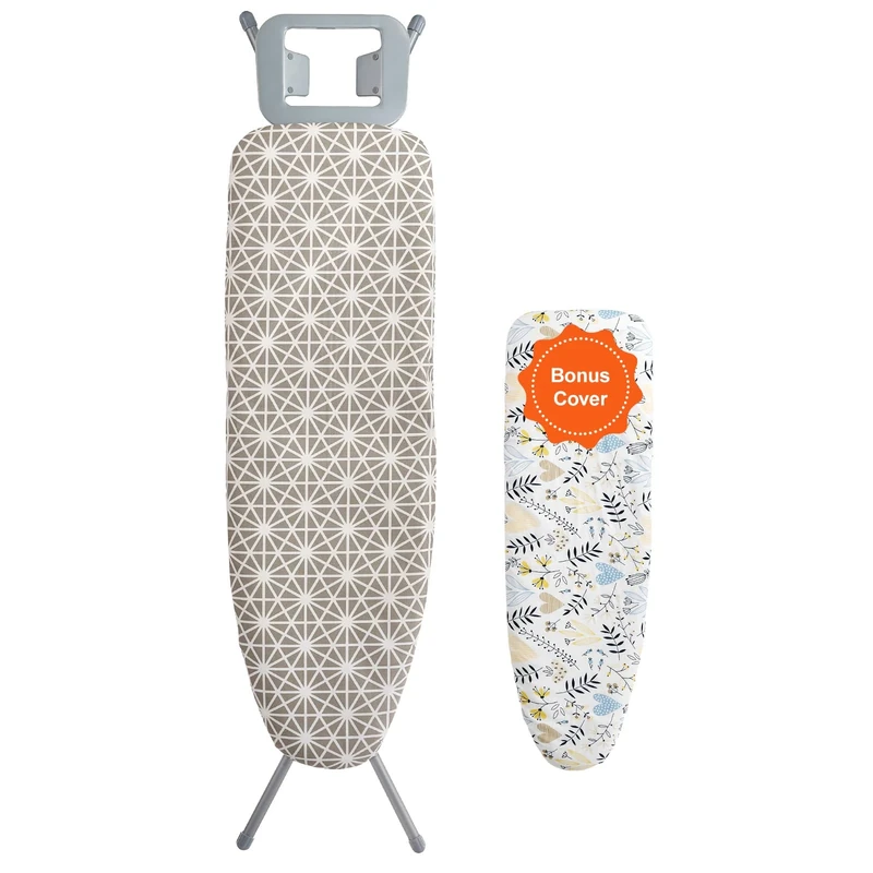 VEVOR Ironing Board with Large 51 x 13 Ironing Surface, Thickened 4 Layers Iron Board with Heat Resistant Cover and 100% Cotton Cover, 7 Adjustable Heights Ironing Board for Home Laundry Room Use - Image 1