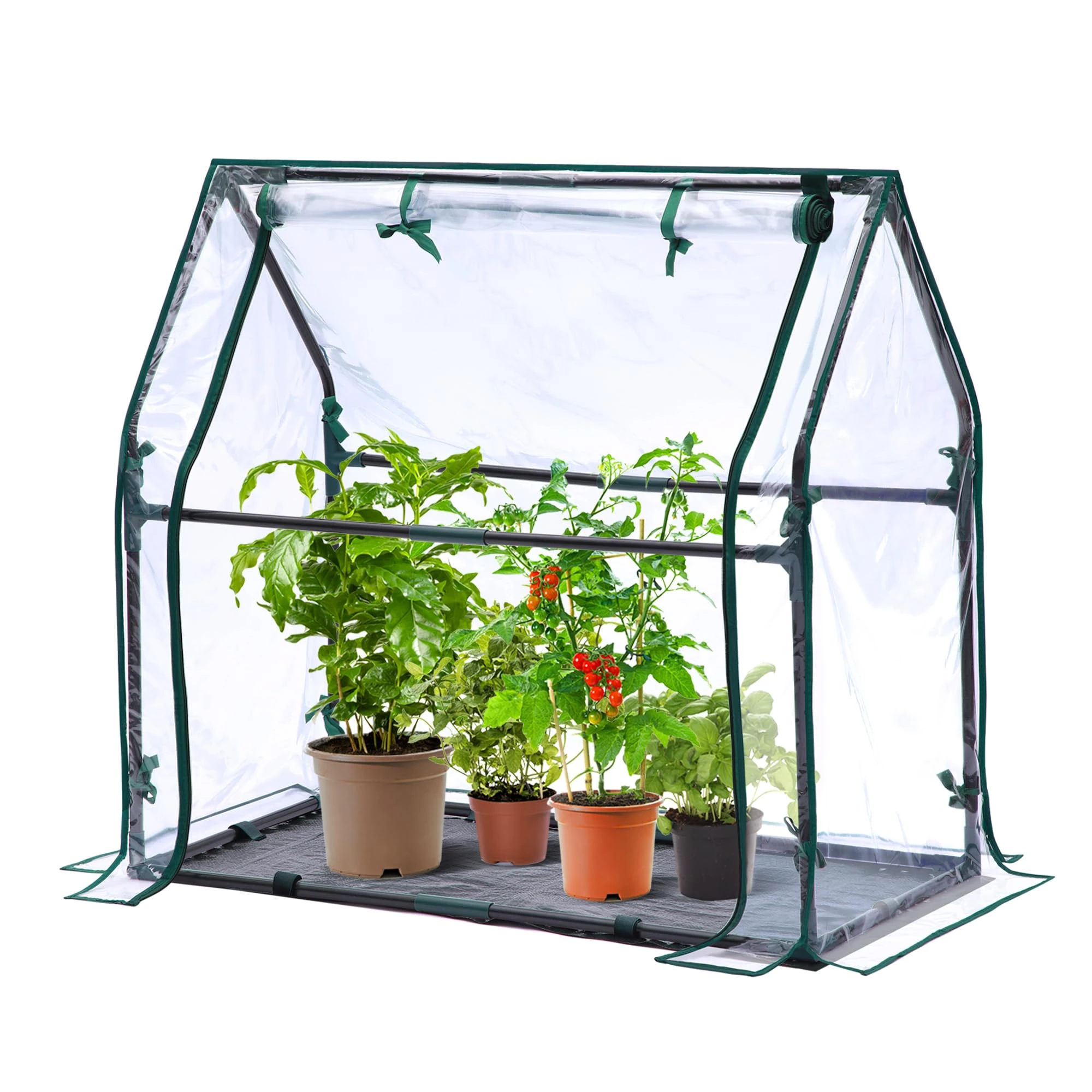 Mini Greenhouse for Indoor Outdoor: Ohuhu Desktop Portable Green House with Waterproof Pad for Small Plants Nursery Germination, 36"x18"x33" Light Duty Cover Tent Humidity Dome Seedling Accessory