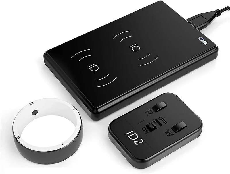 XARONF R5 Smart Ring With CDS RFID Replicator Multi-Function Ring Build-in 6 RFID Cards And 2 Health Stones,Controller IC/ID/NFC Reader NFC Phone Smart Rings (Size : L) - Image 1
