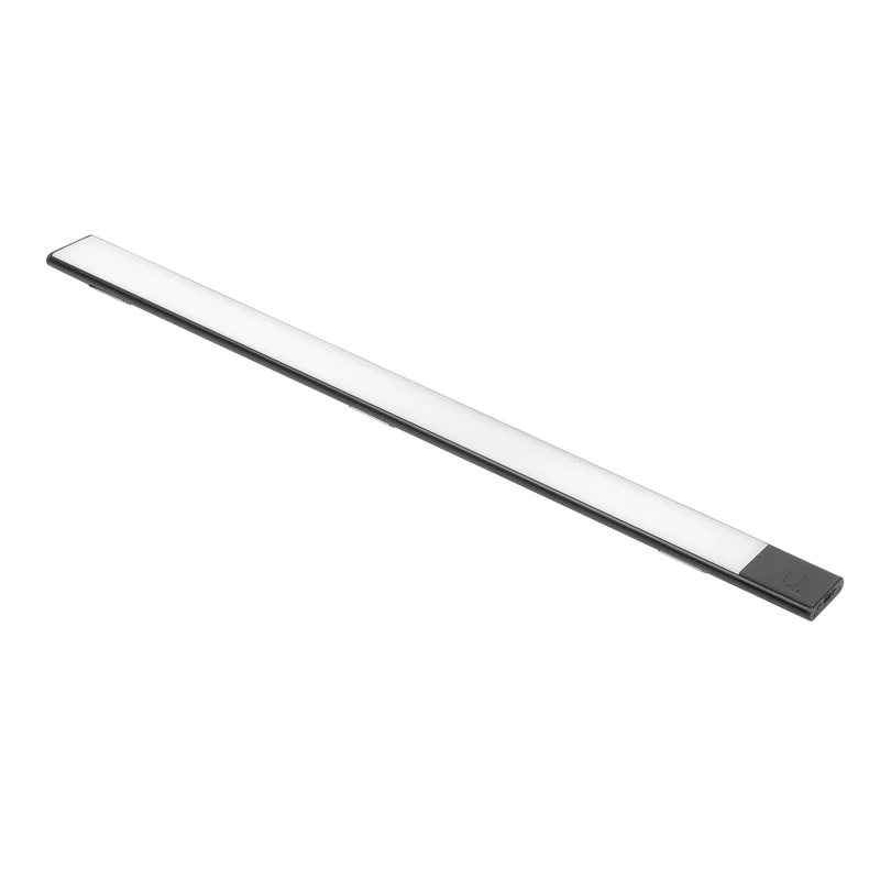 Emuca - Kaus Black USB Rechargeable LED Wall Light with Proximity Touch Sensor, 600mm, Black Painted, Plastic and Aluminium