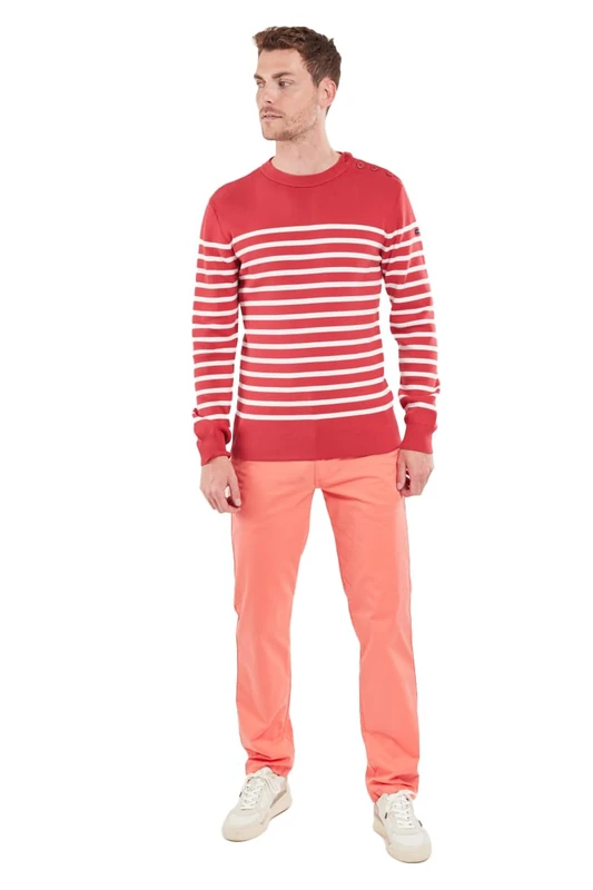 Armor Lux Men's Regular Heritage Chino Tanis, Coral E24, 32