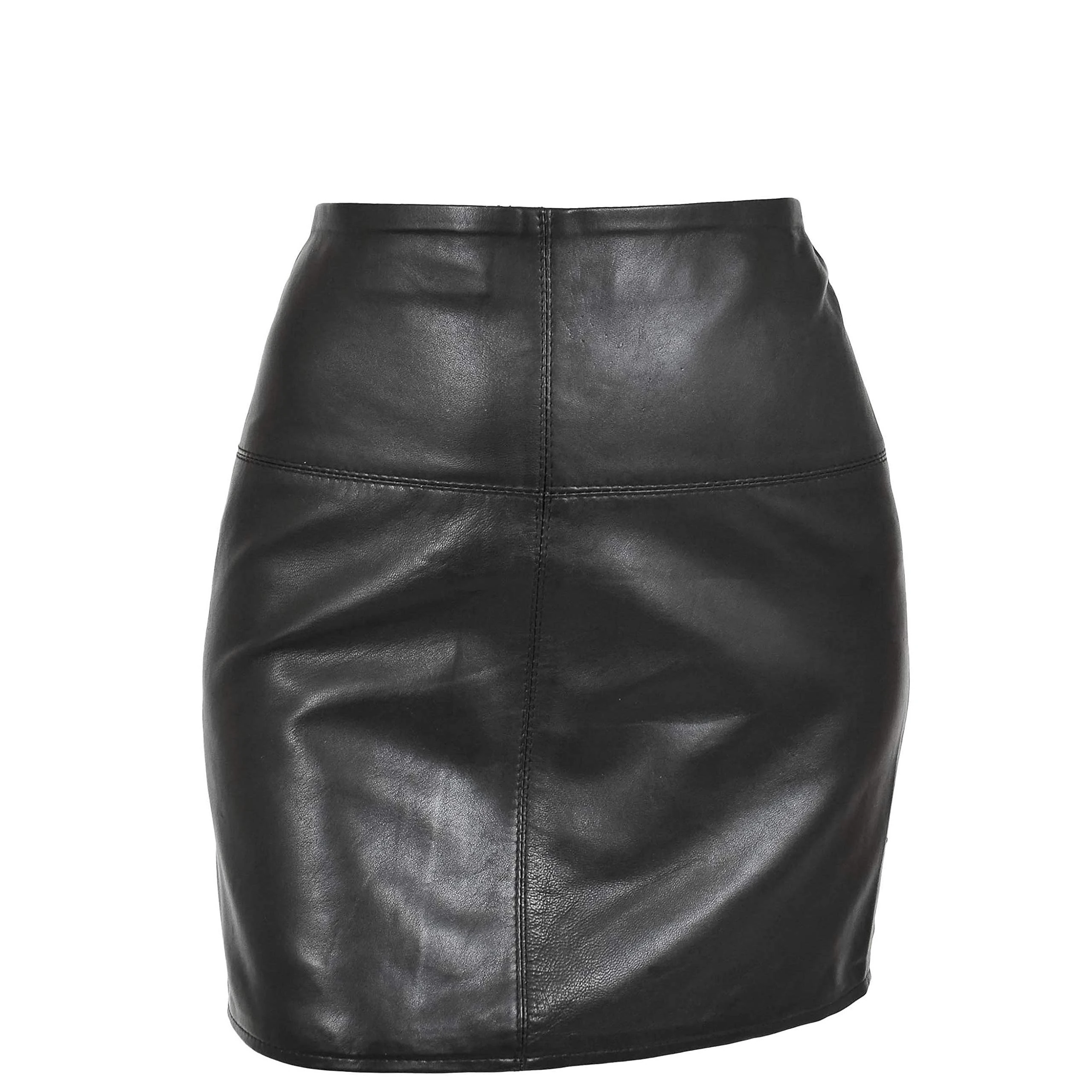 Ladies Leather 16 Inch Pencil Mini Skirt Club Office Casual Wear SKT5 Black (as8, Numeric, Numeric_12, Regular, Regular)