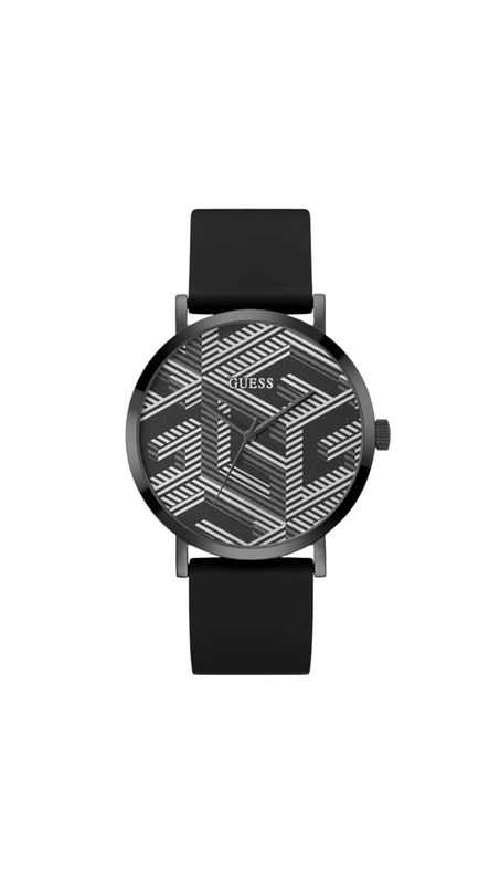 GUESS Men's 44.0mm Watch, Black/Black/Grey, Classic